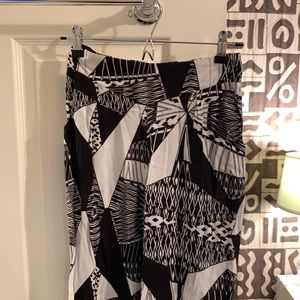 Black and white flared pants